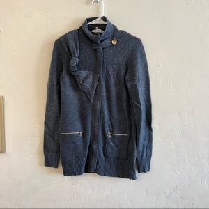 BCBGeneration Navy Blue Zip Up Sweater Cardigan Small